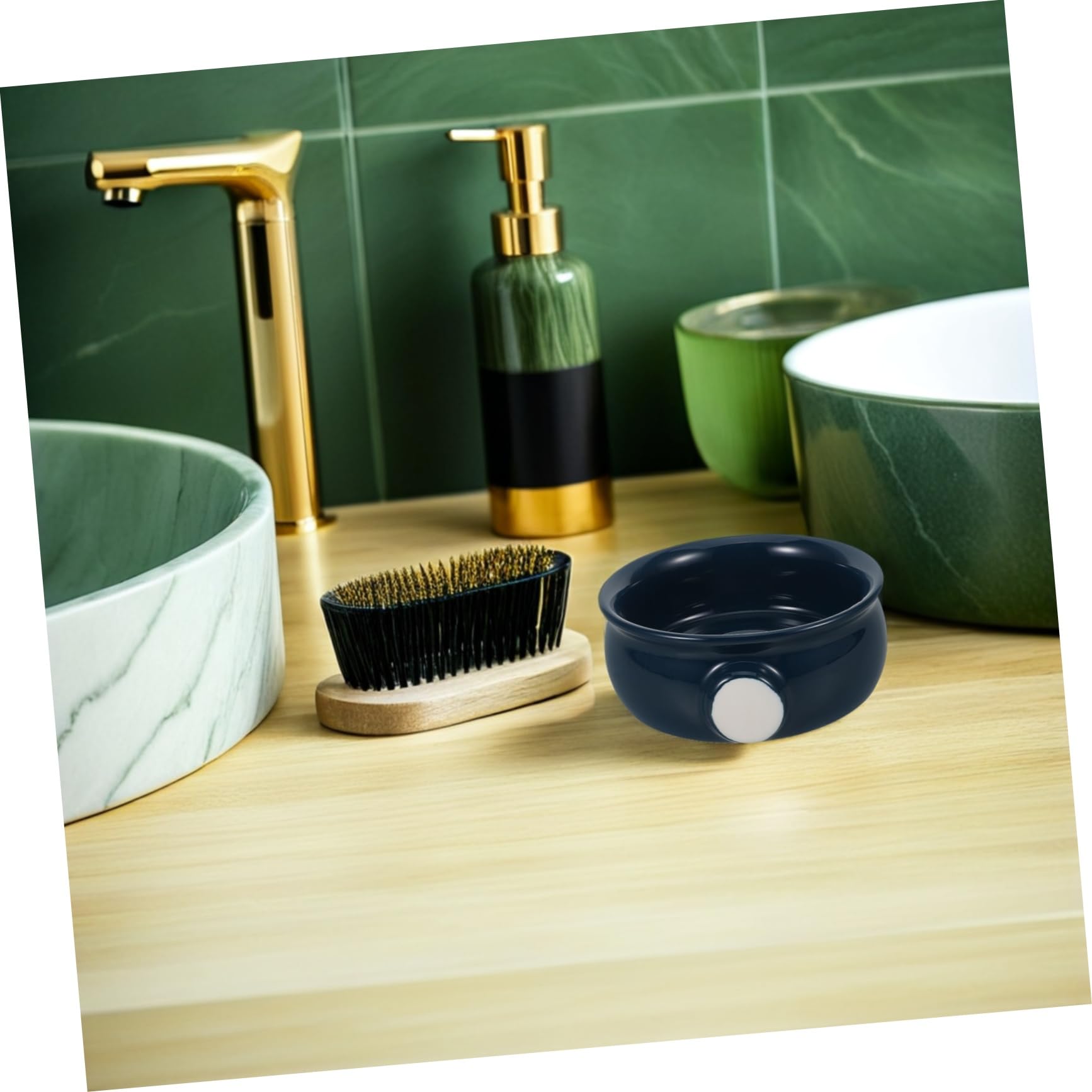 Ciotola Ceramica per Crema da Barba Testurizzazione a Spirale per Schiuma Rapida Uso Maschile da Casa o Viaggio