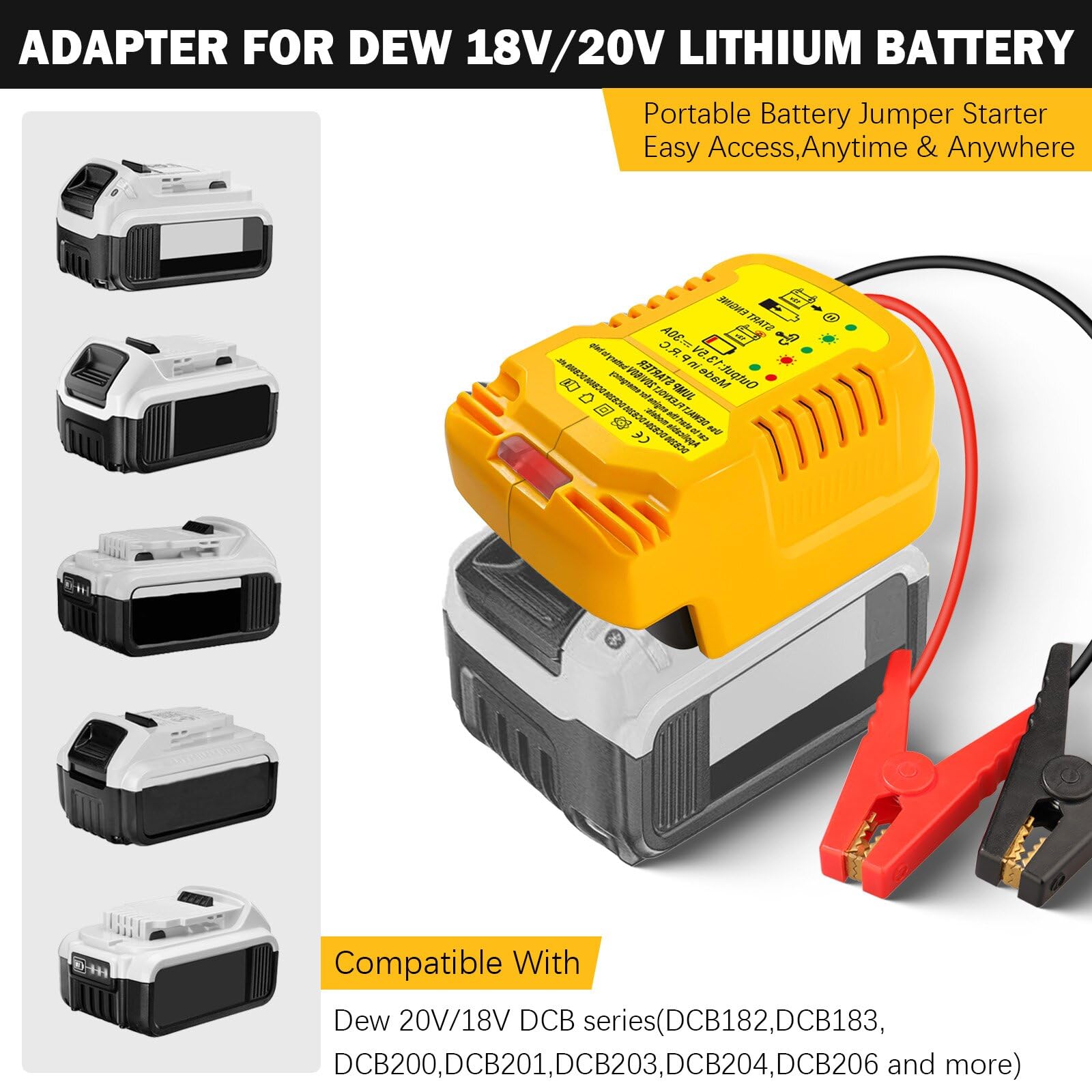 Jumper Cables With Adapter For Dewalt 20V Battery, Nicaragua - View #10