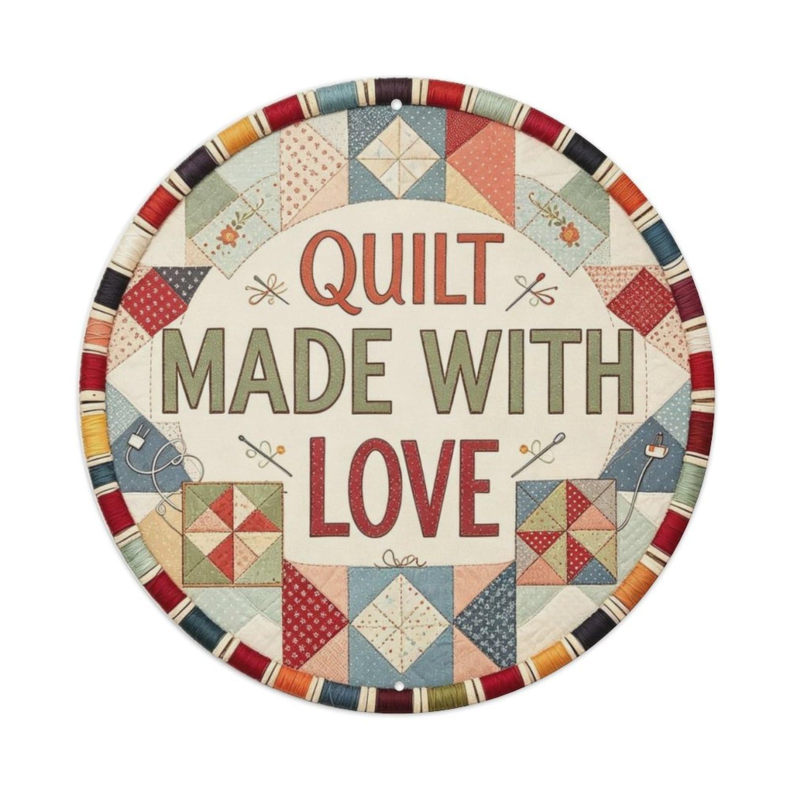 Quilting Room Quilt Made With Love Metal Tin Sign Plaque