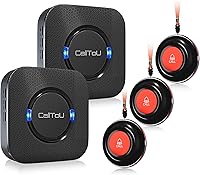 Vista 11 de CallToU Buscapersonas de cuidador inalámbrico botón de alerta de campana de llamada para personas mayores/ancianos/pacientes 1 receptor de enchufe 1