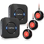CallToU Caregiver Pager Wireless Call Bell Alert Button for Seniors/Elderly/Patients 1 Plugin Receiver 1 Waterproof Transmitter