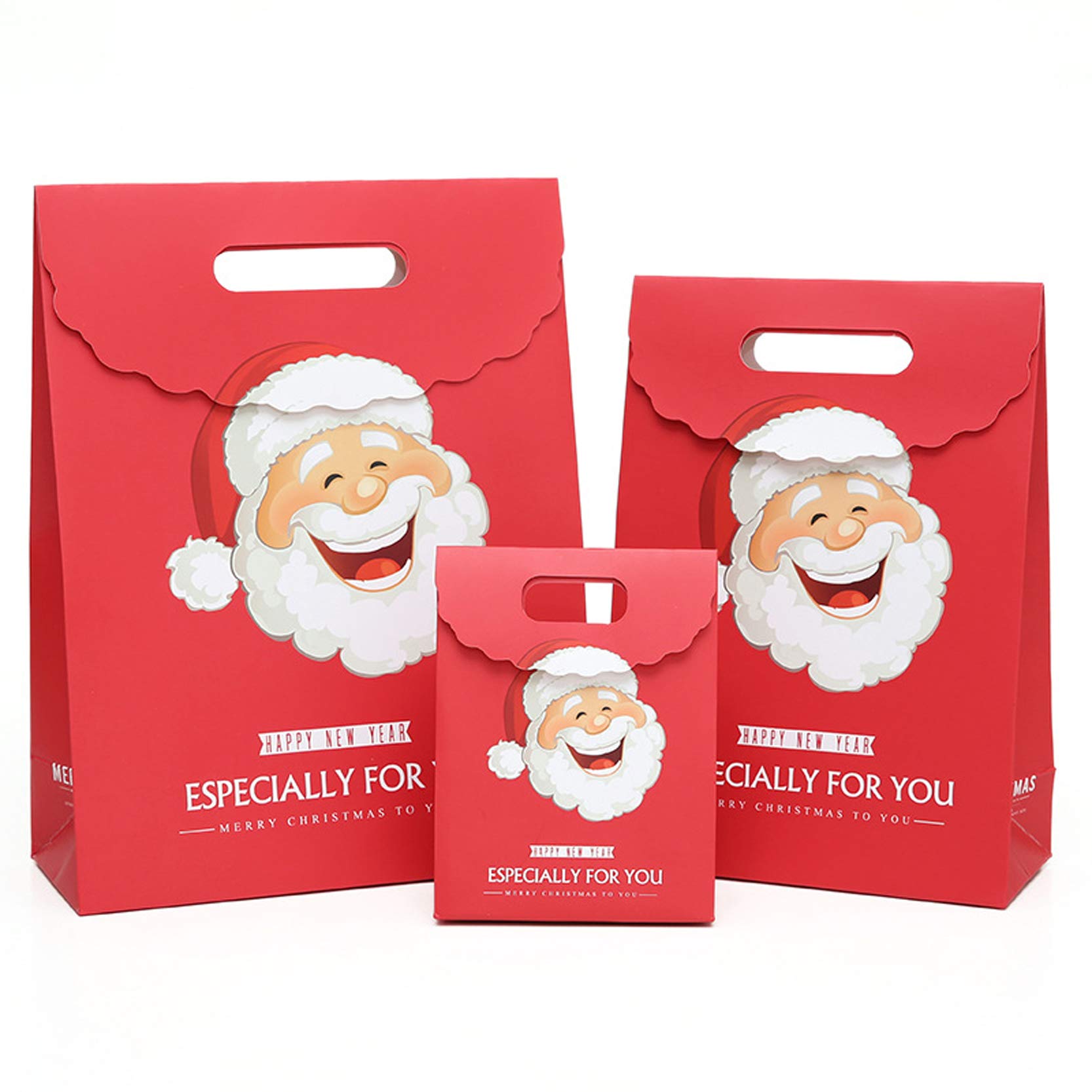 Sacchetto regalo con manico ， Sacchetti regalo di Natale,sacchetti di caramelle ， Sacchetti regalo natalizi Sacchetti regalo di design natalizio,per bomboniere e compleanni e Natale (12 pcs）