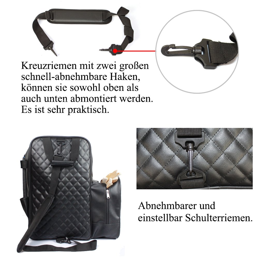 Sport Tent-Reitstiefeltasche Professionelle Stiefeltasche aus Leder Helmtasche Kombitasche Reittasche mit Helmfache