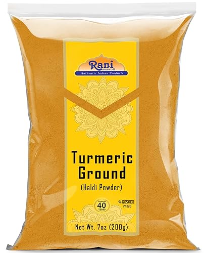 Rani - Especias en polvo de raíz de cúrcuma (Haldi), (alto contenido de curcumina), 7 onzas (7.05 oz) totalmente naturales, 100% pura, sin sal,