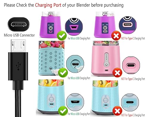 Miniatura 3 de PopBabies/Supkitdin/Aoozi - Cable de carga portátil para licuadora, cable de carga USB compatible con licuadoras portátiles