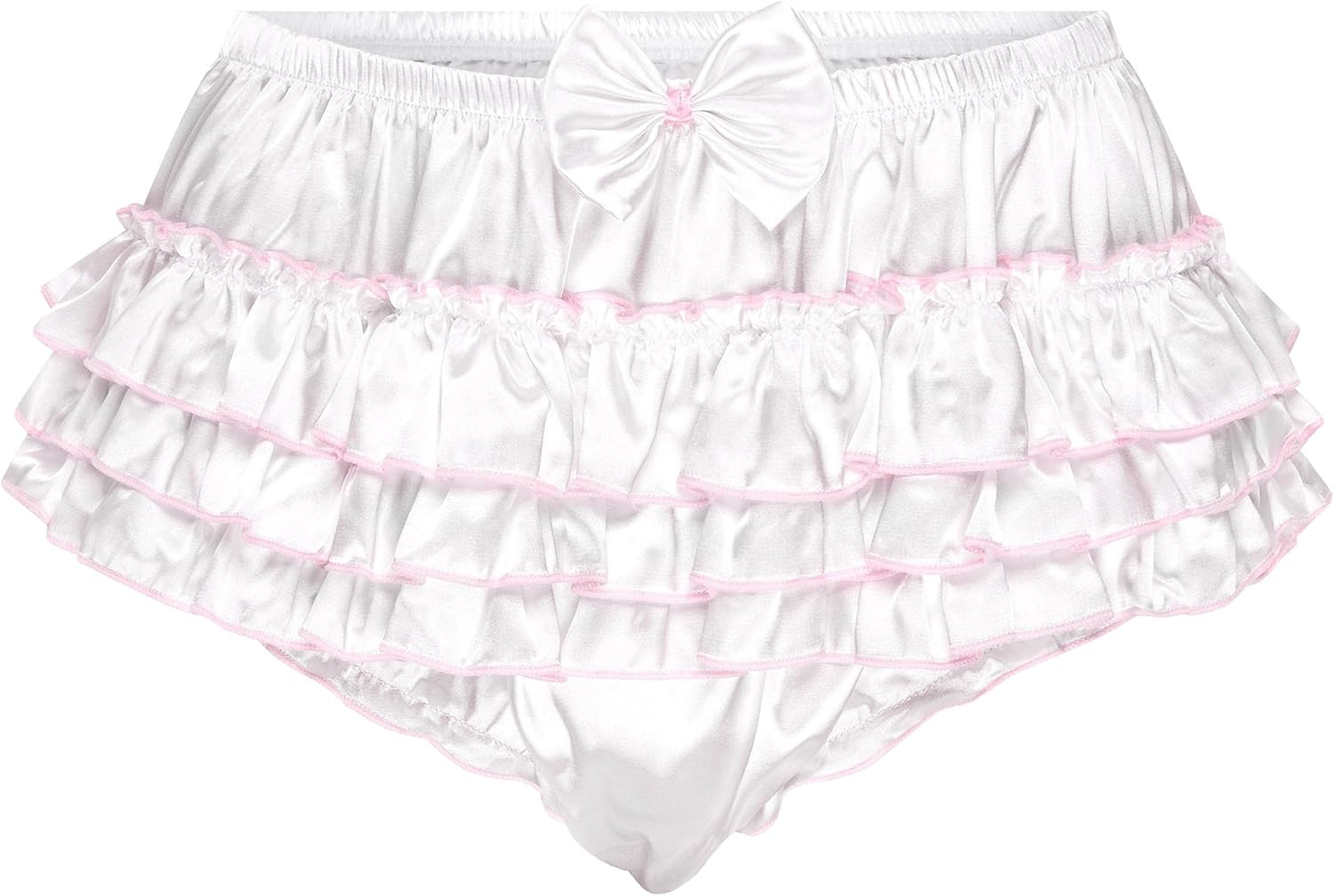 Satini Frilly Sissy Ruffled French Knickers Briefs Lingerie Silky Satin Underwear Panties