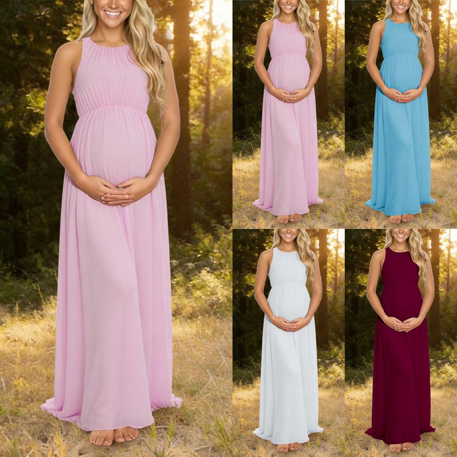 Vestido de maternidad para mujer, vestido de maternidad, sin mangas, vestido de verano, holgado, vestido de maternidad, elegante, vestido de fiesta, vestido de playa