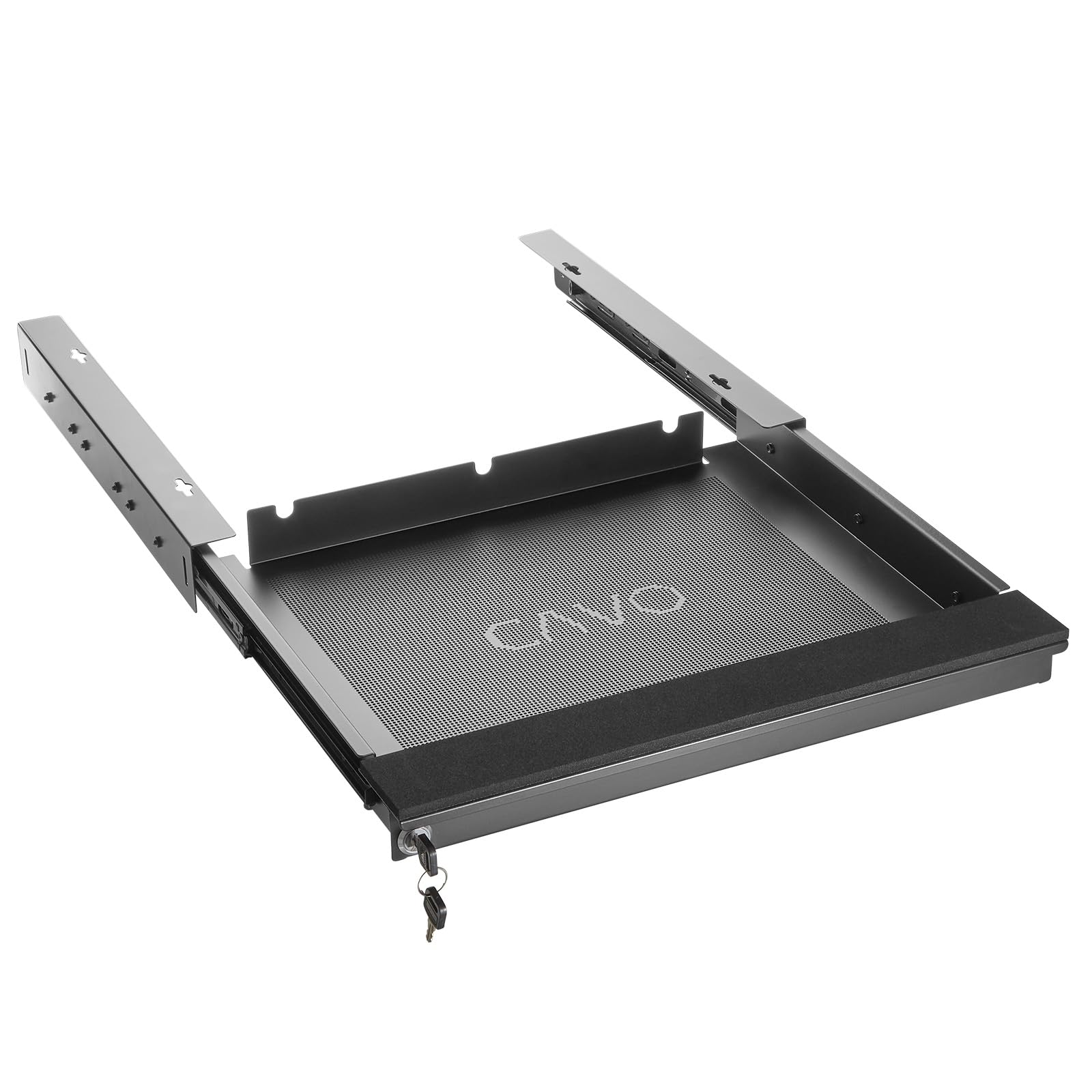 CAVO Laptop Schreibtischschublade abschließbar 480 x 446 x 55 mm schwarz Notebook Arbeitstisch-Schublade für den Unterbau von SOTECH