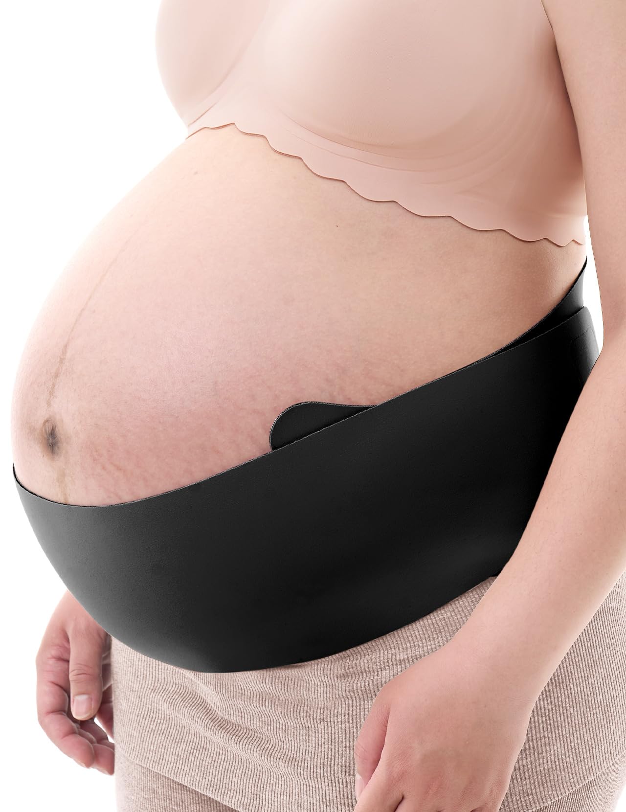 momcozy Ceinture Grossesse Femme Enceinte, Ceinture Grossesse Monobloc et Portable avec Support Dorsal Ergonest et Tissu Respirant – Ceinture de Grossesse Ajustable pour Ventre Petit, Rond ou Haut