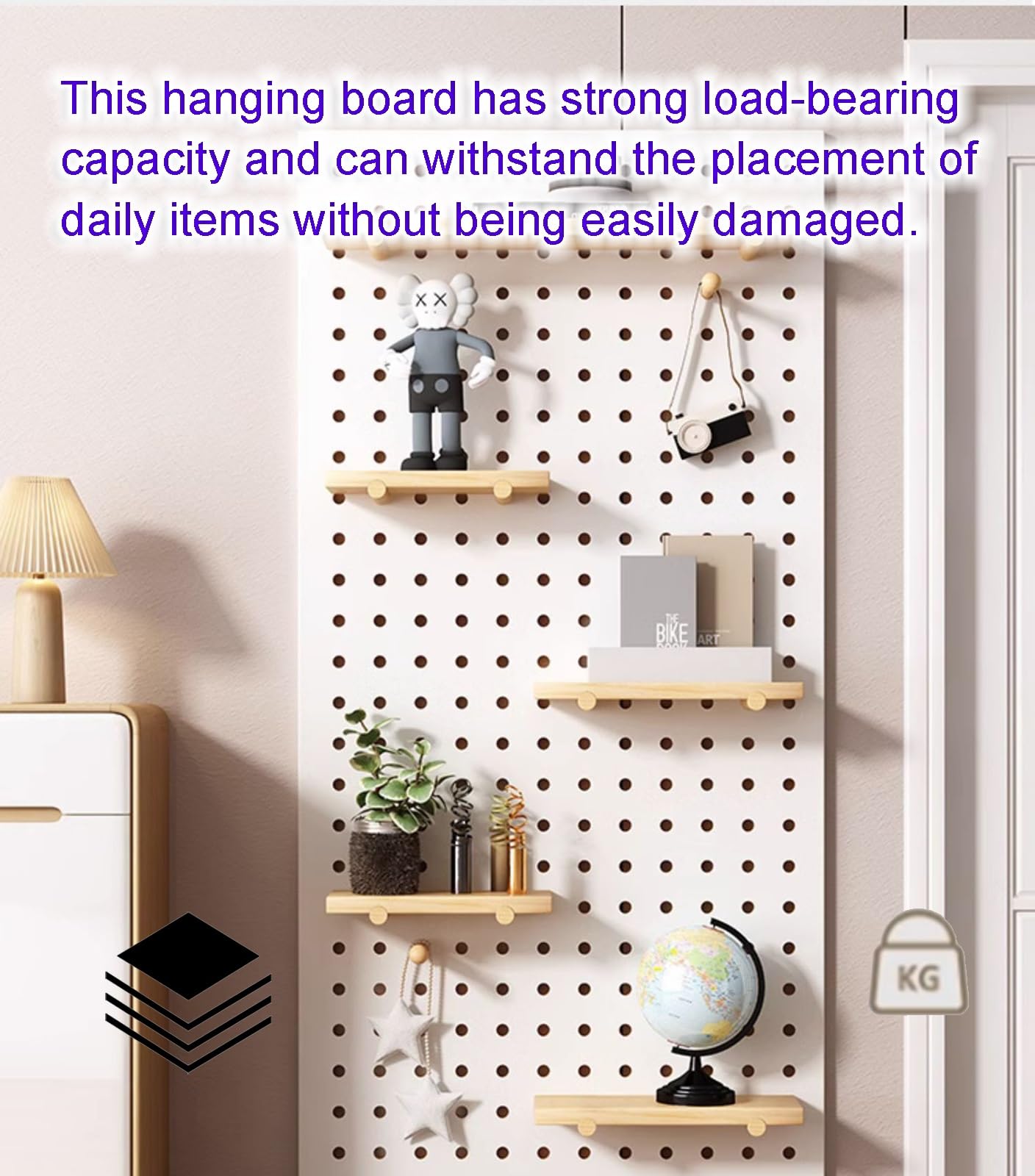 Stecktafel aus Holz, Stecktafel-Wandhalterung, Display-Stecktafel, Holz-Garage, Stecktafel-Wand-Organizer, Stecktafel-Panel-Kit, Installationszubehör für Küche, Wohnzimmer, Büro (grün, 60 x