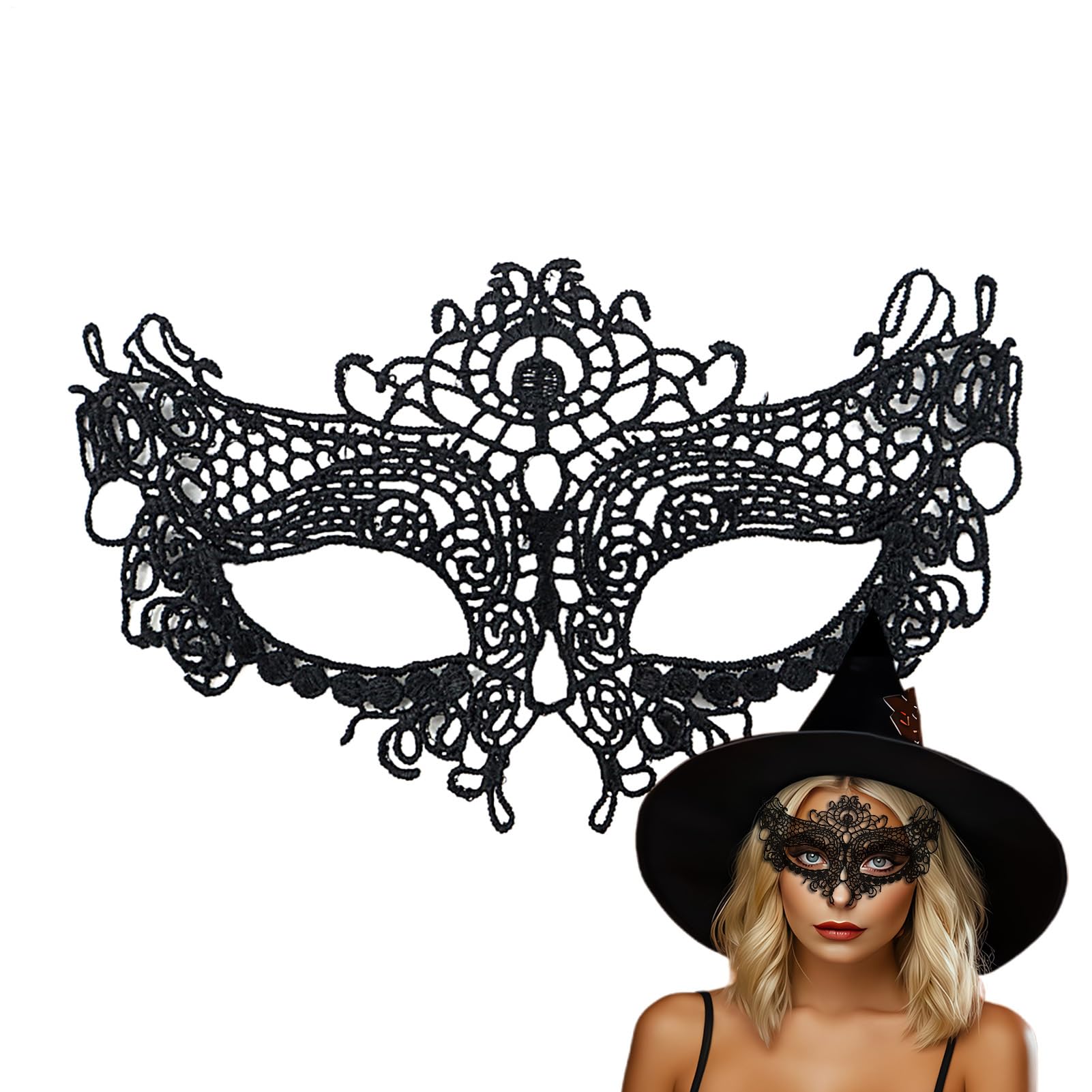 Lace Face Eye Cover, Women Carnival Face Masque, Festivals Eyemask for Party Cosplay Women Girls Teens Stage Performance Halloween Christmas Carnival