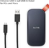 SANDISK Portable SSD 1TB (Read speeds up to 800 MB/s, USB 3.2 Gen 2, USB-C, NVMe Solid State Performance, Updated firmware, fastening loop made of durable rubber) Black - 3