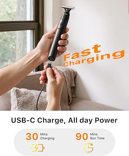 Miniatura 4 de 2025 - Recortadora de pelo para barba y cuerpo mejorada para hombres todo en uno Carga rápida USB-C, afeitadora eléctrica sin dolor de ingle y