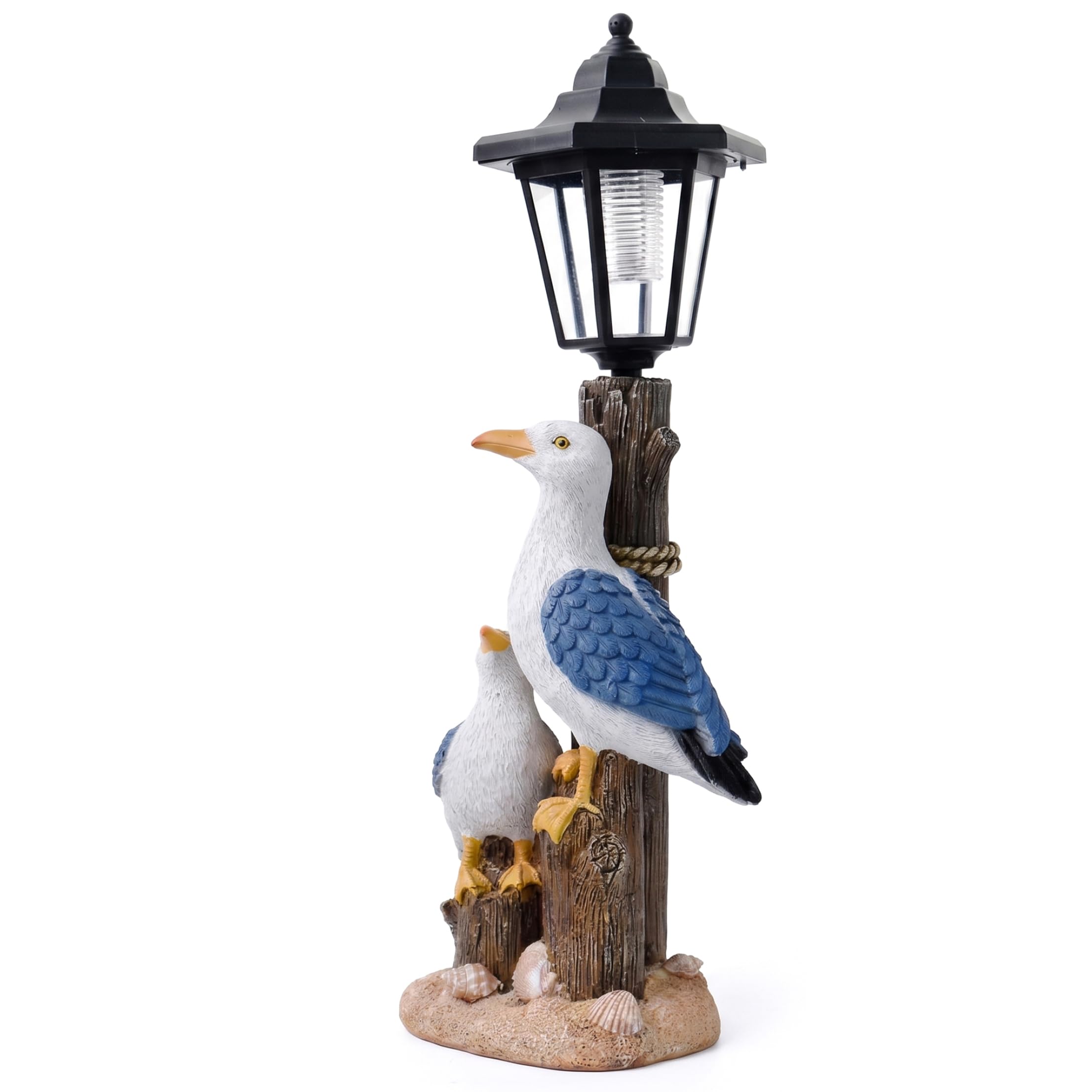 Pájaro Solar, Figura de Gaviota y Pollito de Resina, estatuas solares de jardín con luz Hexagonal, decoración de jardín al Aire Libre, 7, 1 × 4, 7 × 16, 5 Pulgadas, Estilo 1