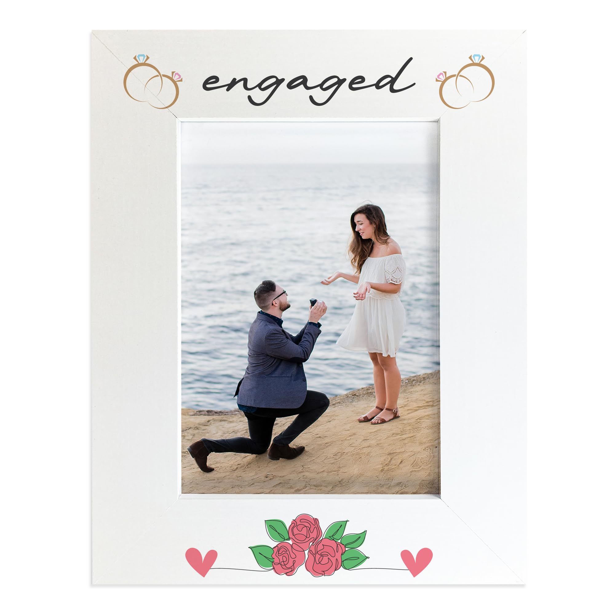 RED OCEAN Engaged Photo Frame Gift For Engagement Congratulations Gift For Couple Him Her 7x5 Photo Frame Engagement Present For Friends