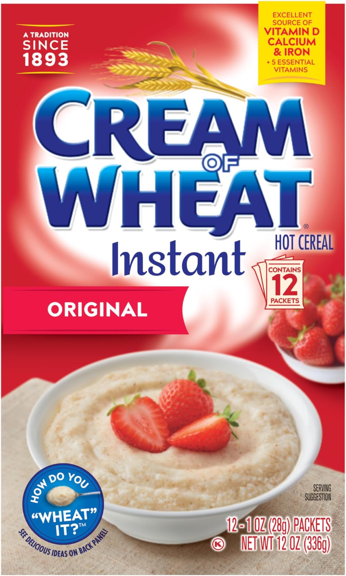 Instant Hot Cereal, Original, Box of 12 Packets