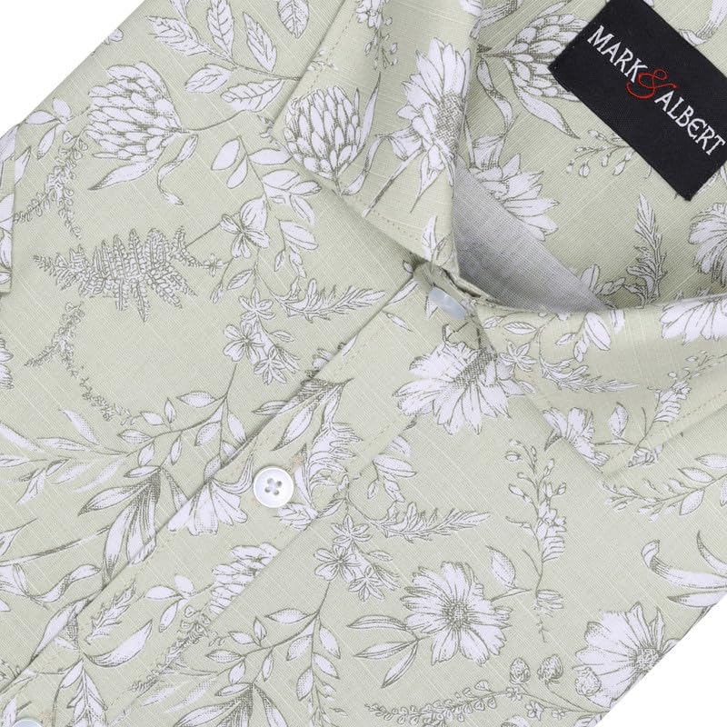 Image of MARK & ALBERT Mens Half Sleeves Printed Shirt