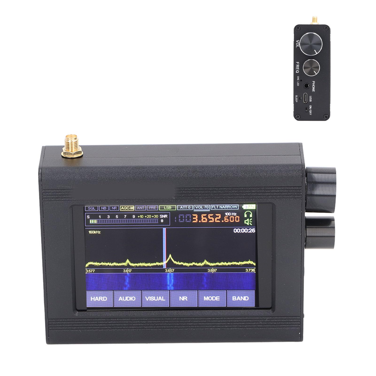 SDR-Empfänger, SDR-Empfänger, Funkempfänger, 3,5-Zoll-LCD-Touchscreen, Software-Definition, Funkempfänger, AM, SSB, NFM, WFM, Voll, Av-Receiver und Verstärker