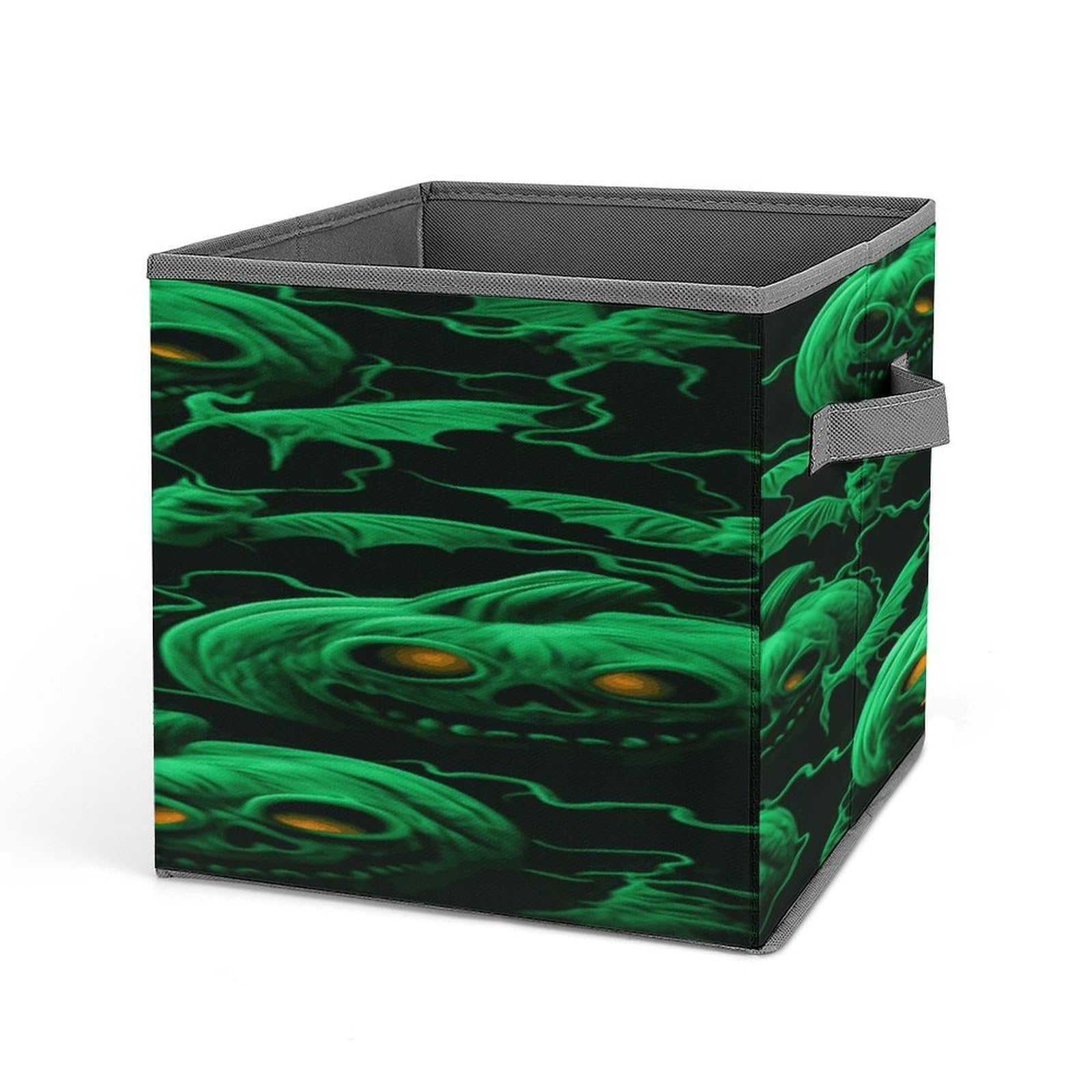 Fekiloot Style Green Ghost Horror Halloween Pumpkin Storage Bins Storage Baskets