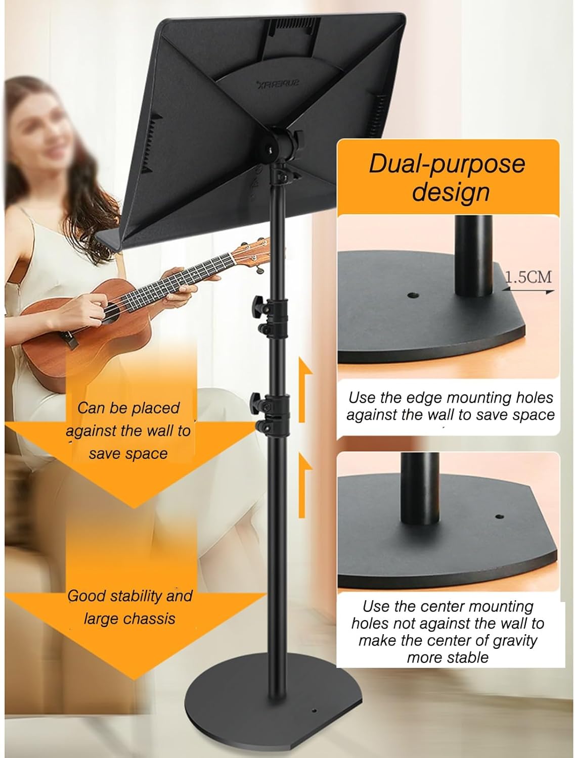 Sheet Music Stand, Lifting Music Stand, Can Be Installed With A Variety of Small Accessories, Suitable for Daily Entertainment