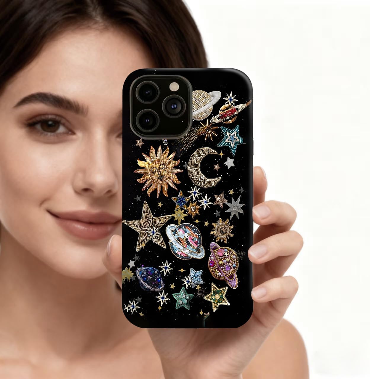 Generic Case Compatible with iPhone 14/13,[Compatible with MagSafe] Space Galaxy Constellation Phone Case for Girl Women Boy Men,Dual-Layer Fashion Design