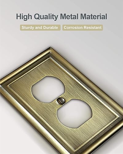 Miniatura 4 de ZILLSEA Placa de pared de latón antiguo, placa de pared dúplex de metal de una sola banda, resistente a la corrosión, paquete de 4, tamaño mediano