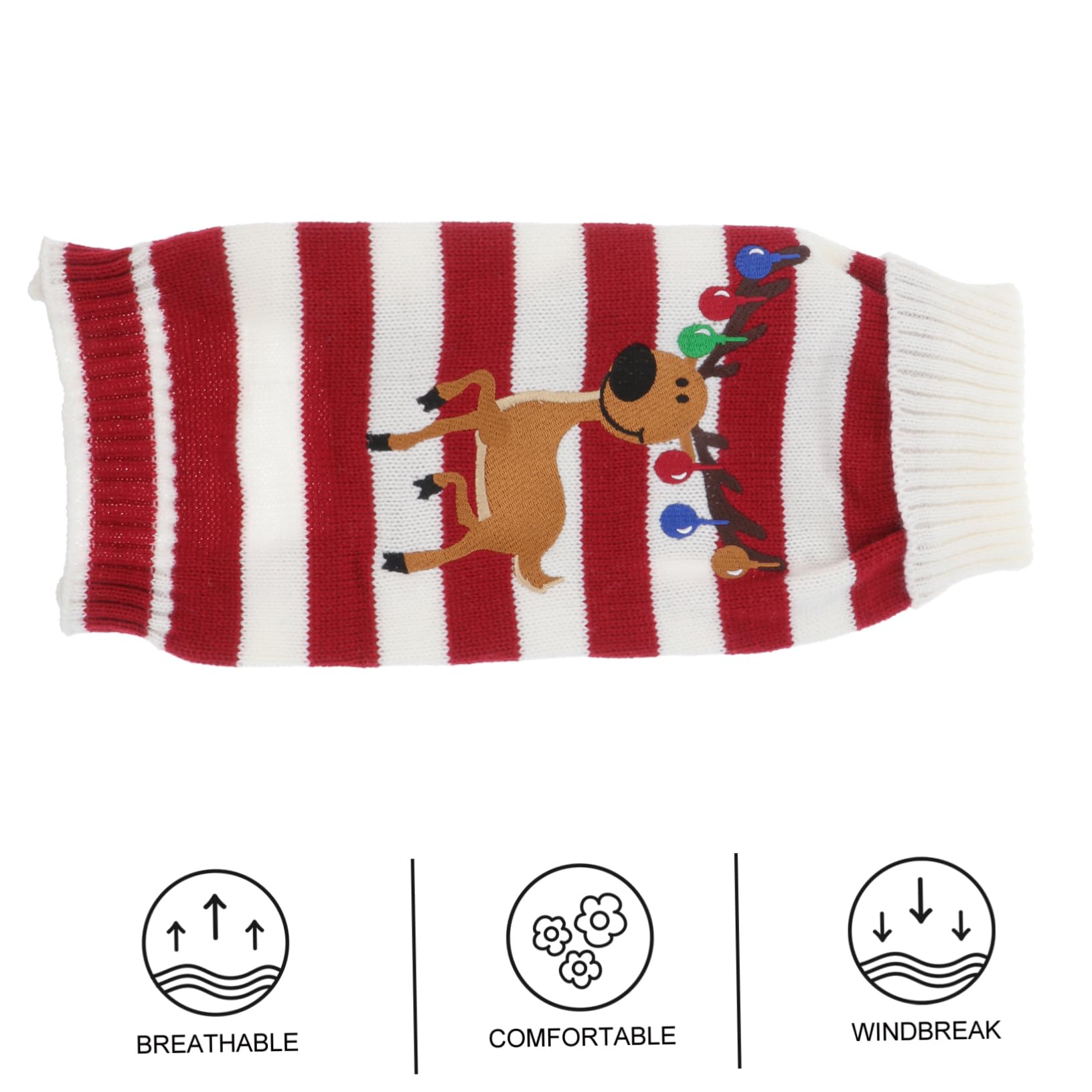 SUPVOX Pull Tricoté pour Chien Rouge Motif Cerf sans Manches en Fibres Acryliques, Vêtement d'hiver pour Célébration de Noël et Fêtes Festives