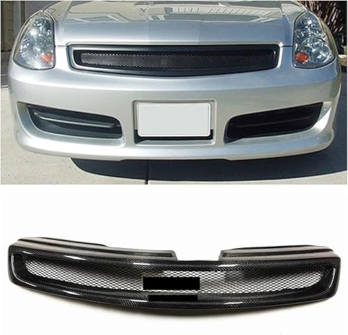 Miniatura 2 de Compatible con Nissan Skyline V35 compatible con Infiniti G35 2003-2004 4 puertas Sedan Racing Grills parrilla delantera de fibra de carbono