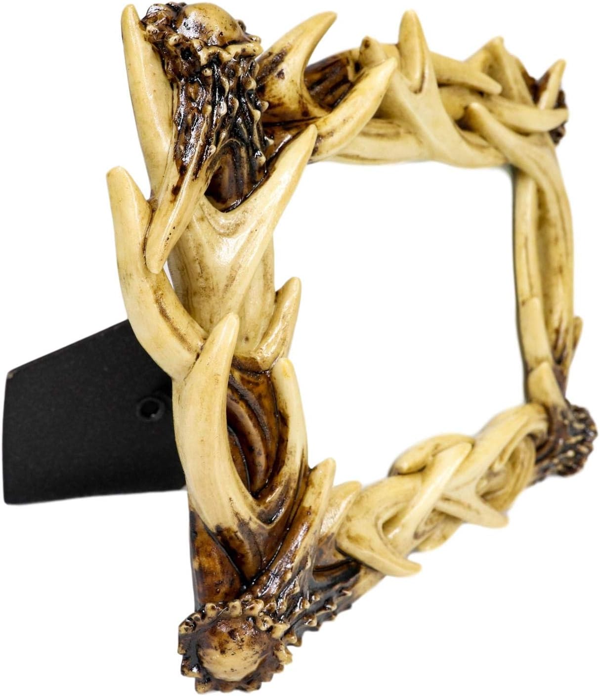 Ebros Rustic Intertwined Stag Deer Antlers Picture Frame With Easel Back For 4"X6" Photo Vertical Or Horizontal Display Hunters Deers Antler Racks Cabin Lodge Cottage Log Home Decorative Accent