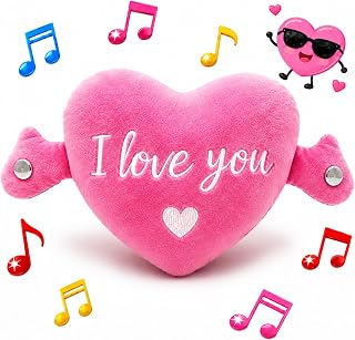 Baby Plush Musical Sensory Toy,Interactive Dual Mode Plush Toy with Sounds | Pink Heart Rechargeable Educational Toy,Skin Touch Activated Sound Plush,Christmas Birthday Gift for Kids Boys Girls All Ages
