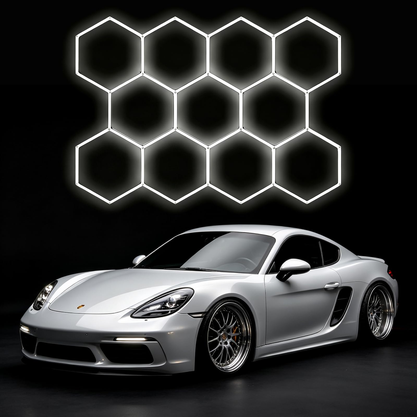 Plafonnier LED Hexagonal de Garage, Applique Murale Connectable