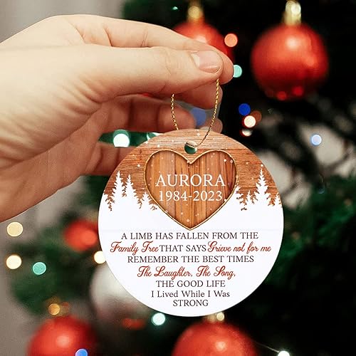 Vista 106 de Adornos de Navidad, adorno de árbol de Navidad de camión rojo, adorno de Navidad personalizado de camión rojo, adorno de Navidad de Feliz Navidad