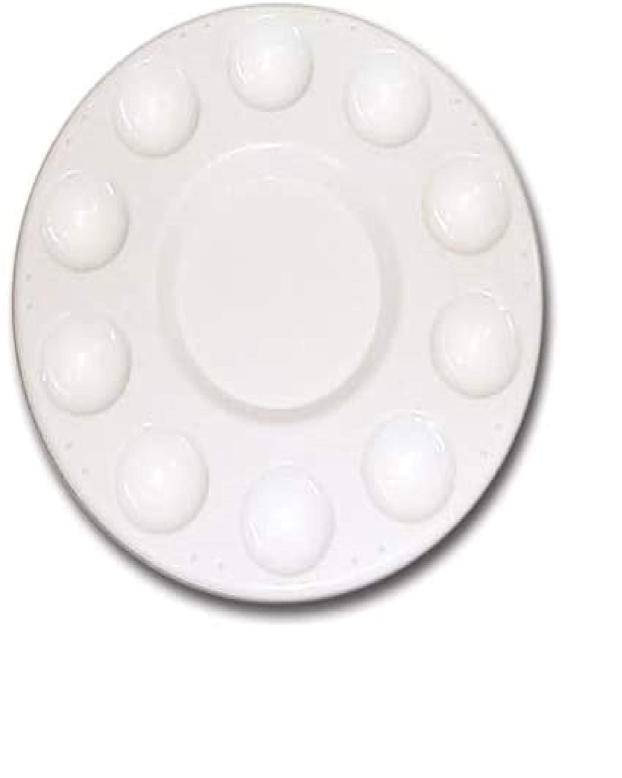 3 Ace Crafts 10 Well Circular Plastic Paint Palette Tray for Kids and Adult Painting Holder Paint Mixing Palette for Watercolour Oil Painting Art Work Ink Paint Pads of Robust Material