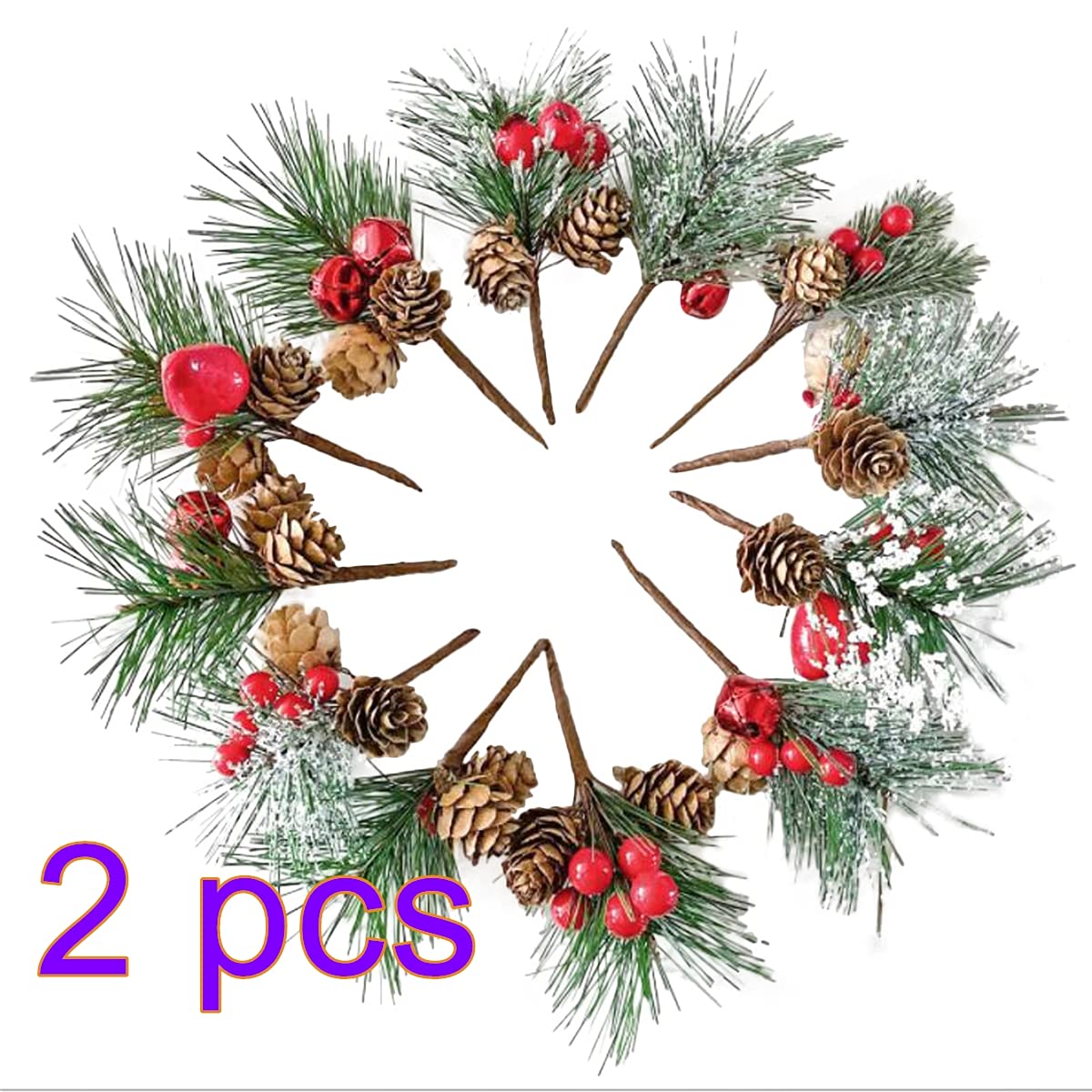 Künstliche Tannennadeln Zweige, Weihnachtskiefer, Weihnachts-Kiefernnadeln, 20 Stück, 10,9 cm, künstliche Kiefernnadeln