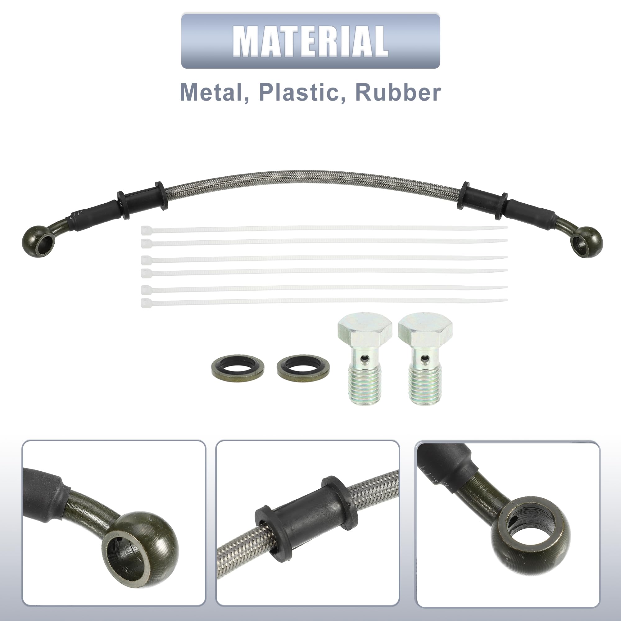 QUARKZMAN 1 Set 30Cm 0.98Ft Manguera de Freno Hidráulico para Motocicleta Con Tornillos
