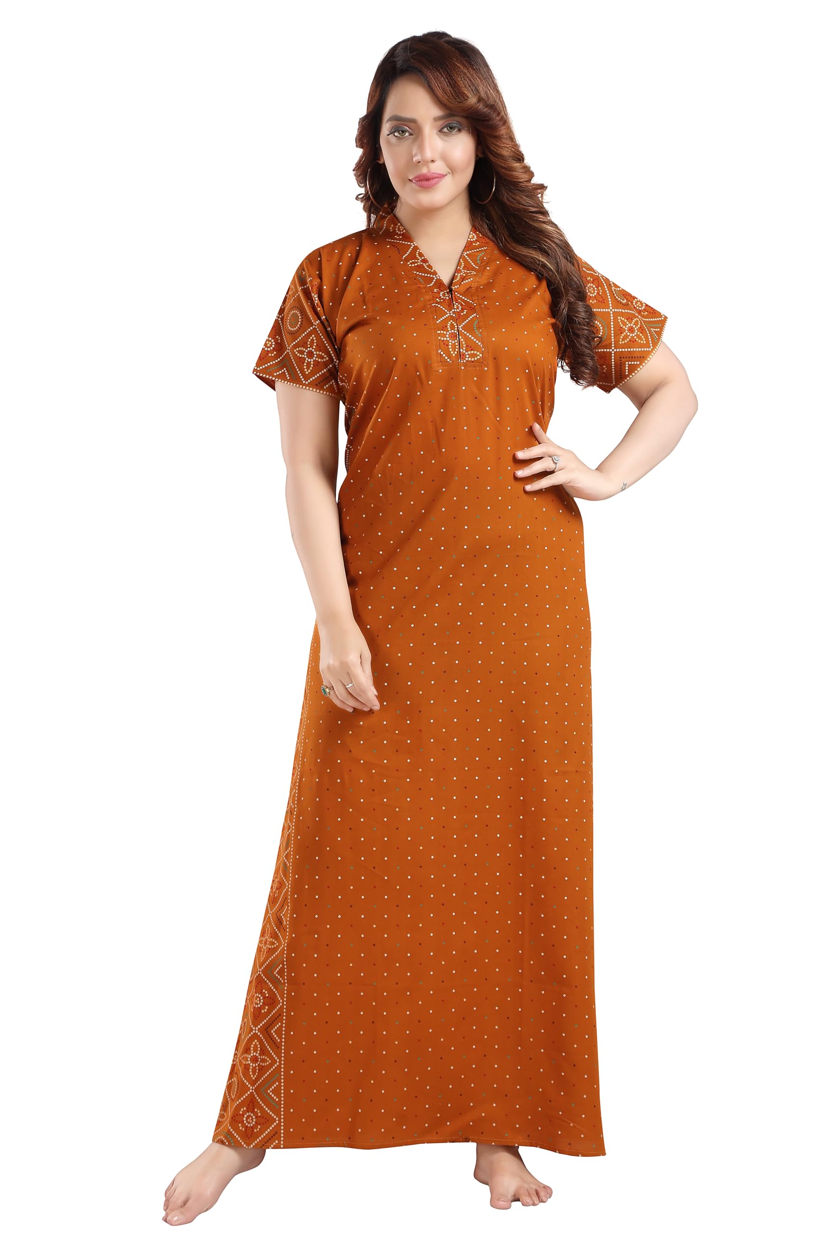 TRUNDZ Printed Pure Cotton Nighty(051)