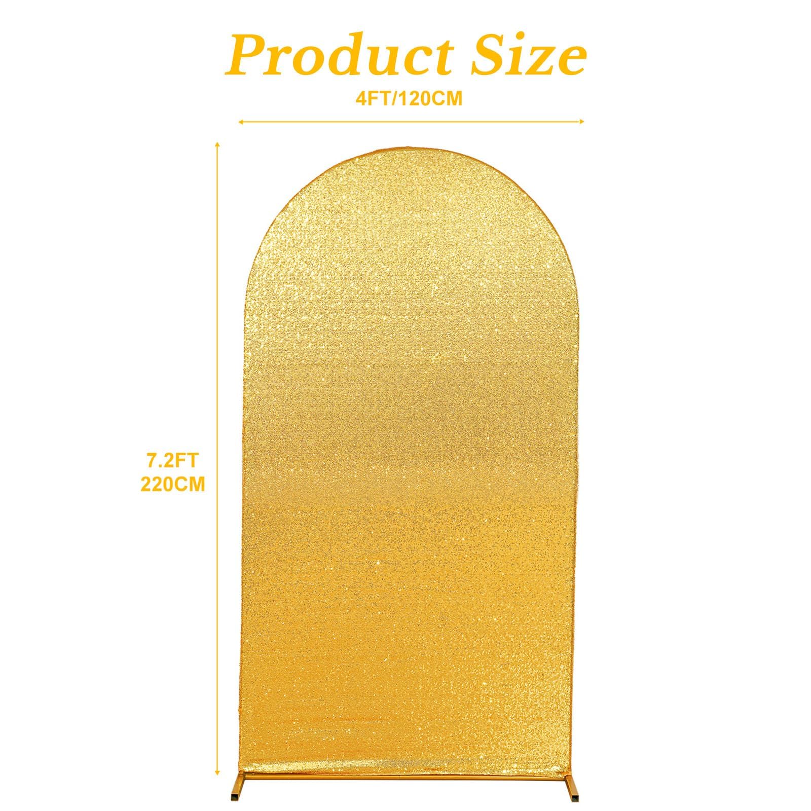 Copertura per sfondo ad arco con paillettes, copertura per arco dorato, per feste di nozze, compleanno, supporto per palloncini (2,2 m, oro)