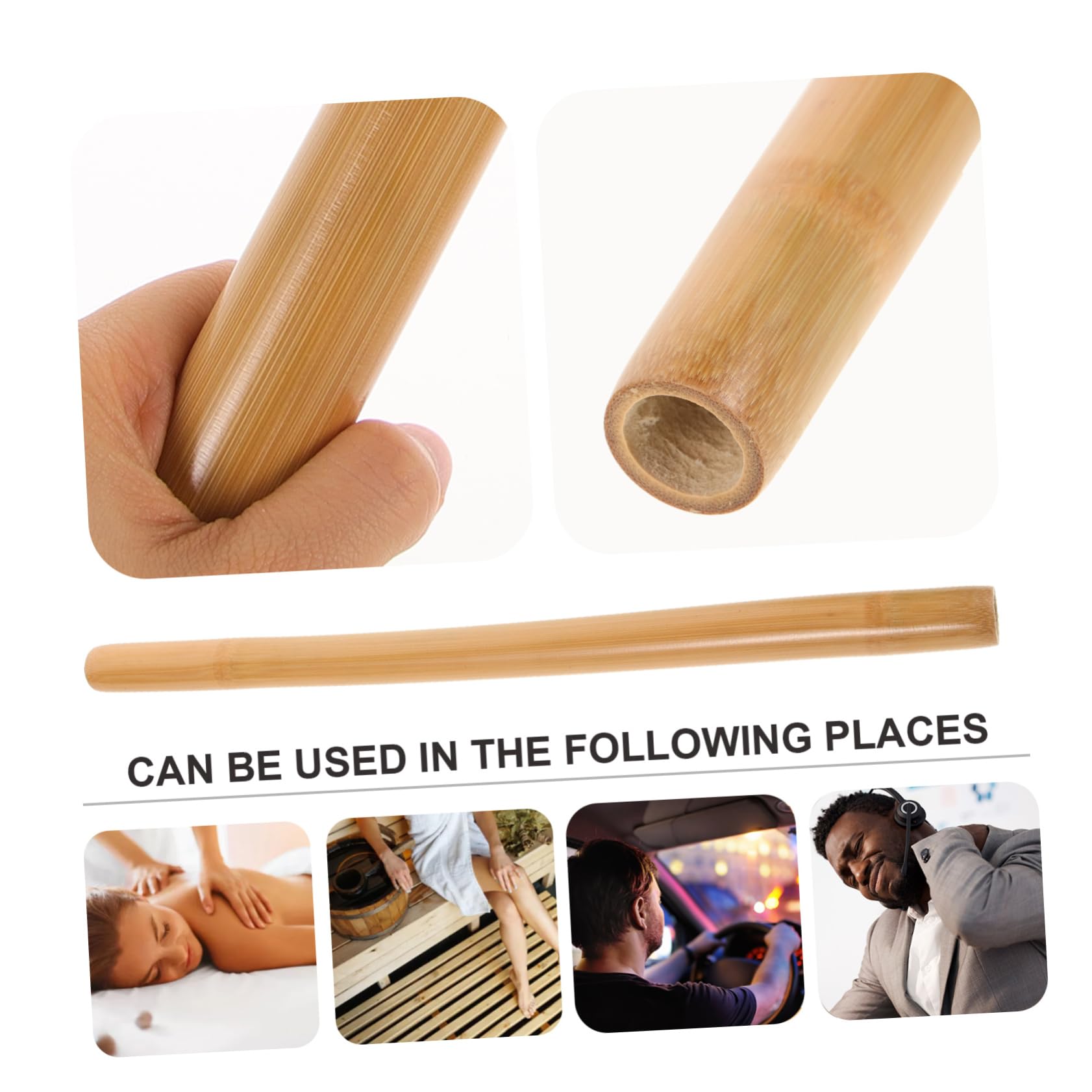 4 Varillas De Masaje De Bambú Para Brazos Y Pies Para Masajeadores De Cuello Y Manos Rodillos De Masaje Manuales Para Hombros Reflexología Portátil Para Espalda Color Caqui