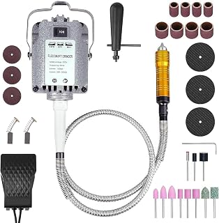 Utensile rotante elettrico Flex Shaft per sospensione, 1000 W, smerigliatura rapida, albero flessibile, lunghezza d'onda 100 cm, controllo a pedale 500-30000 giri/min, lucidatura, foratura e