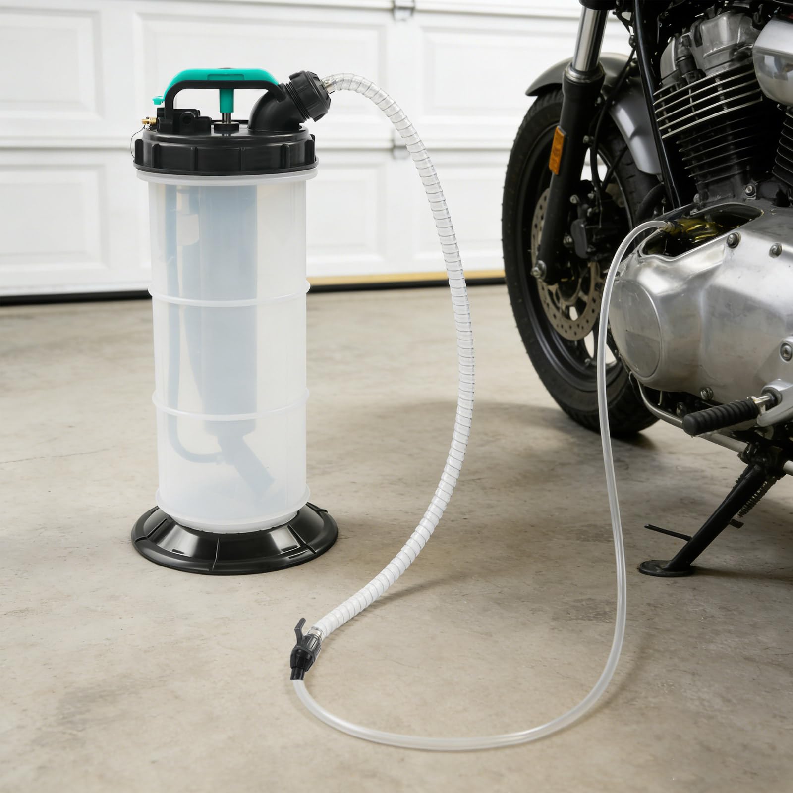 5,3L Manual Neumática, Extractor de Líquidos, Cambiador de Aceite, Bomba de Cambio de Aceite Bomba de Extracción de Líquidos con 4 Mangueras, 22,5 x 52 cm, para Aceite de Motor de Transmisión de
