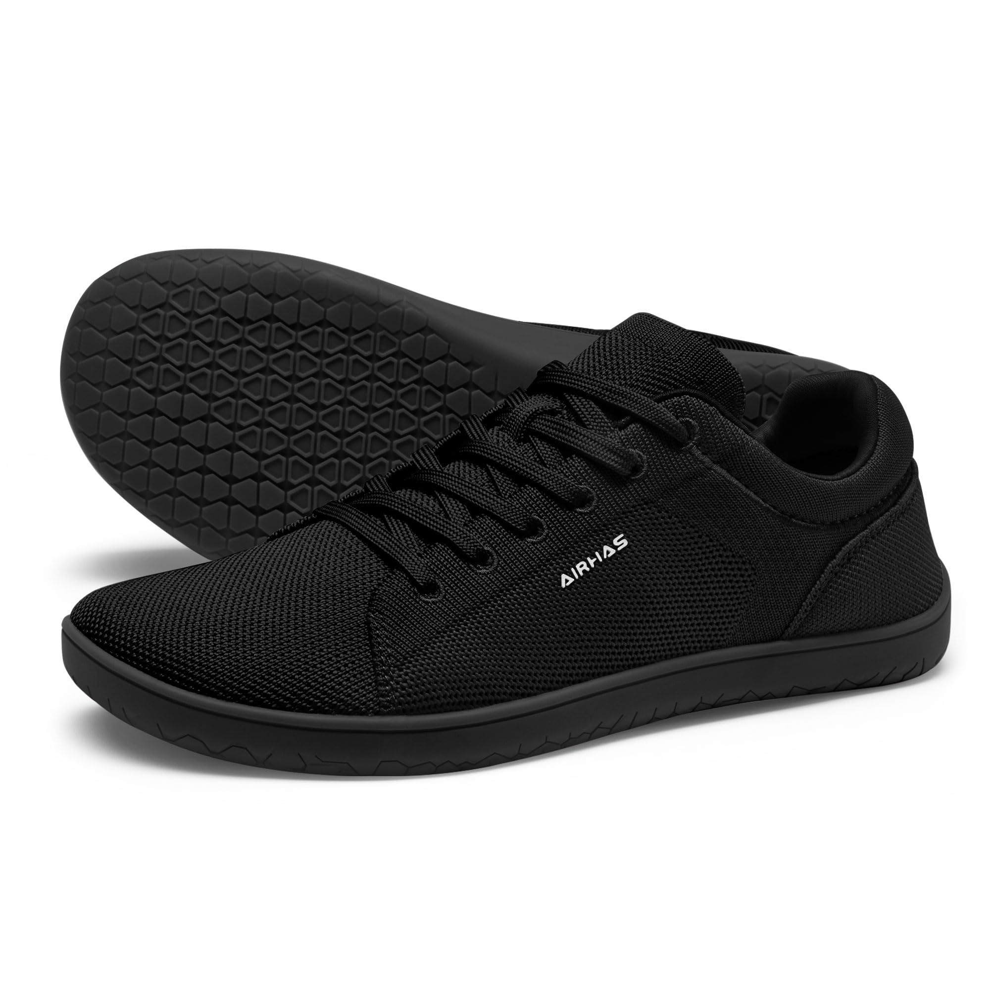 Photo 1 of AIRHAS Womens Minimalist Barefoot Shoes Zero Drop Wide Toe Box Shoes Lightweight Casual Fashion Sneakers for Women(Black,8.0)