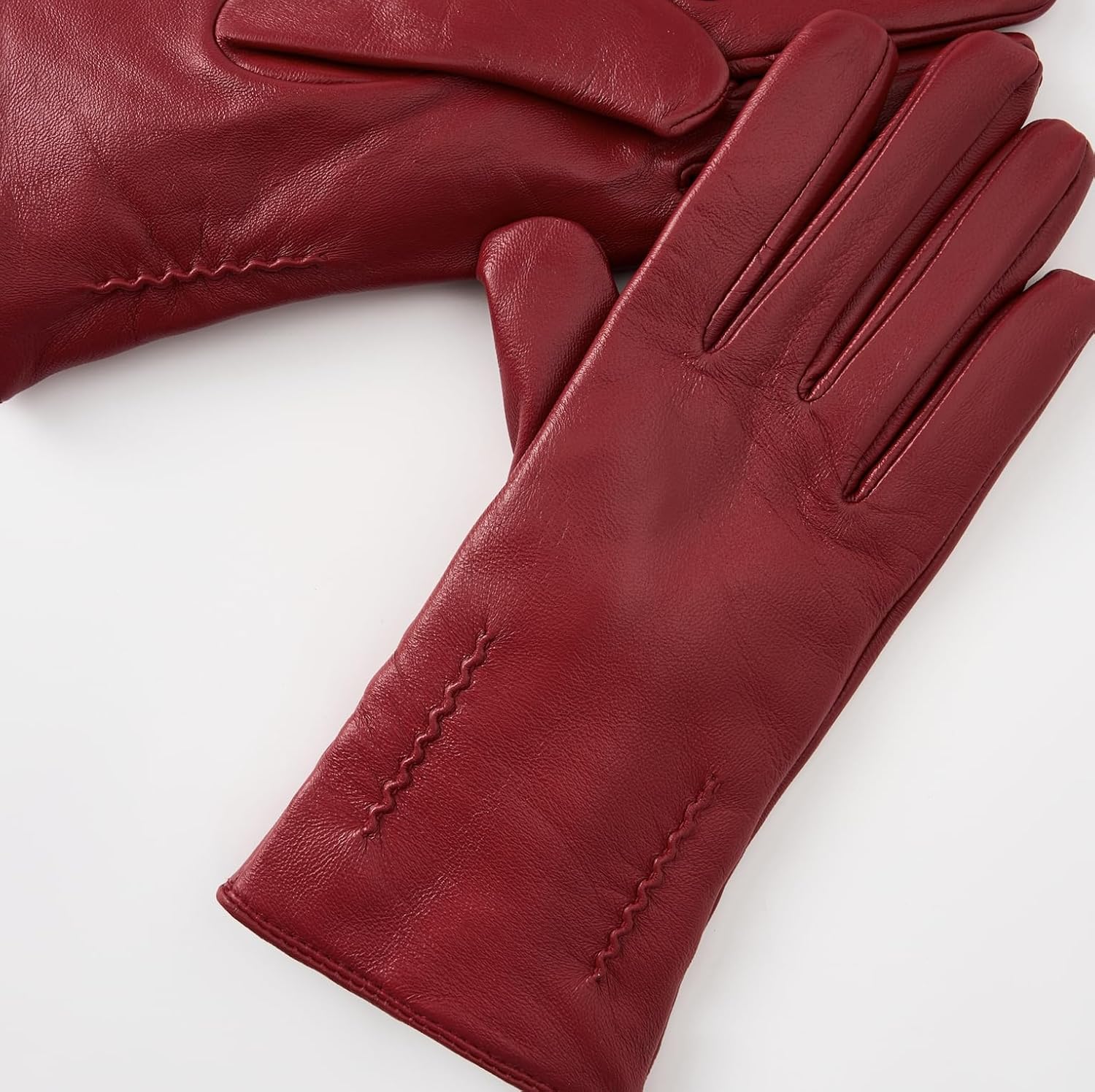 Womens Winter Leather Gloves -TouchScreen Warm Wool Lined Texting Driving Gloves - Image 8