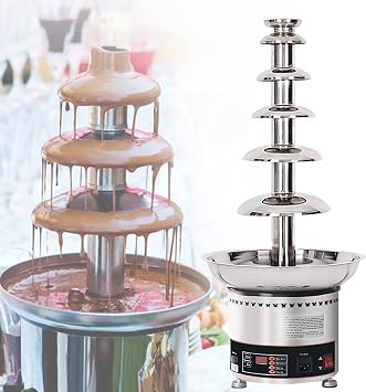 Chocolate Fountain Commercial Chocolate Fountain Chocolate Fountain Machine Stainless Steel Chocolate Fountain Fondue for Cake Shop,Hotel,House,Restaurant,Banquet,6Tier