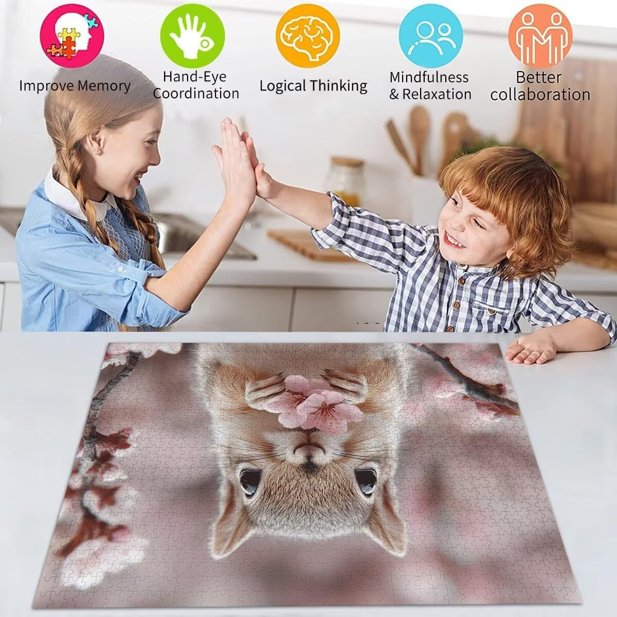 Puzzle Erwachsene 2000 Teile Eichhörnchen Blume Educa Jigsaw für Kinder ab 8 Jahren Mädchen Jungen, Erwachsene Impossible Klassische Puzzles Schwer, Anspruchsvoll Spielspaß, Geschenke 70x99cm t-932