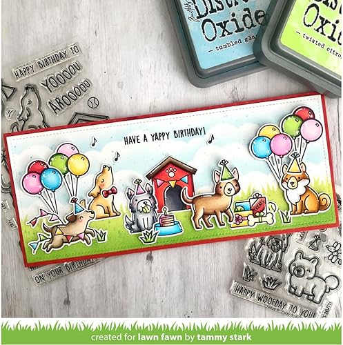 Miniatura 2 de Lawn Fawn LF3160 Yappy Birthday Add-On 3X4 Juego de sellos transparentes
