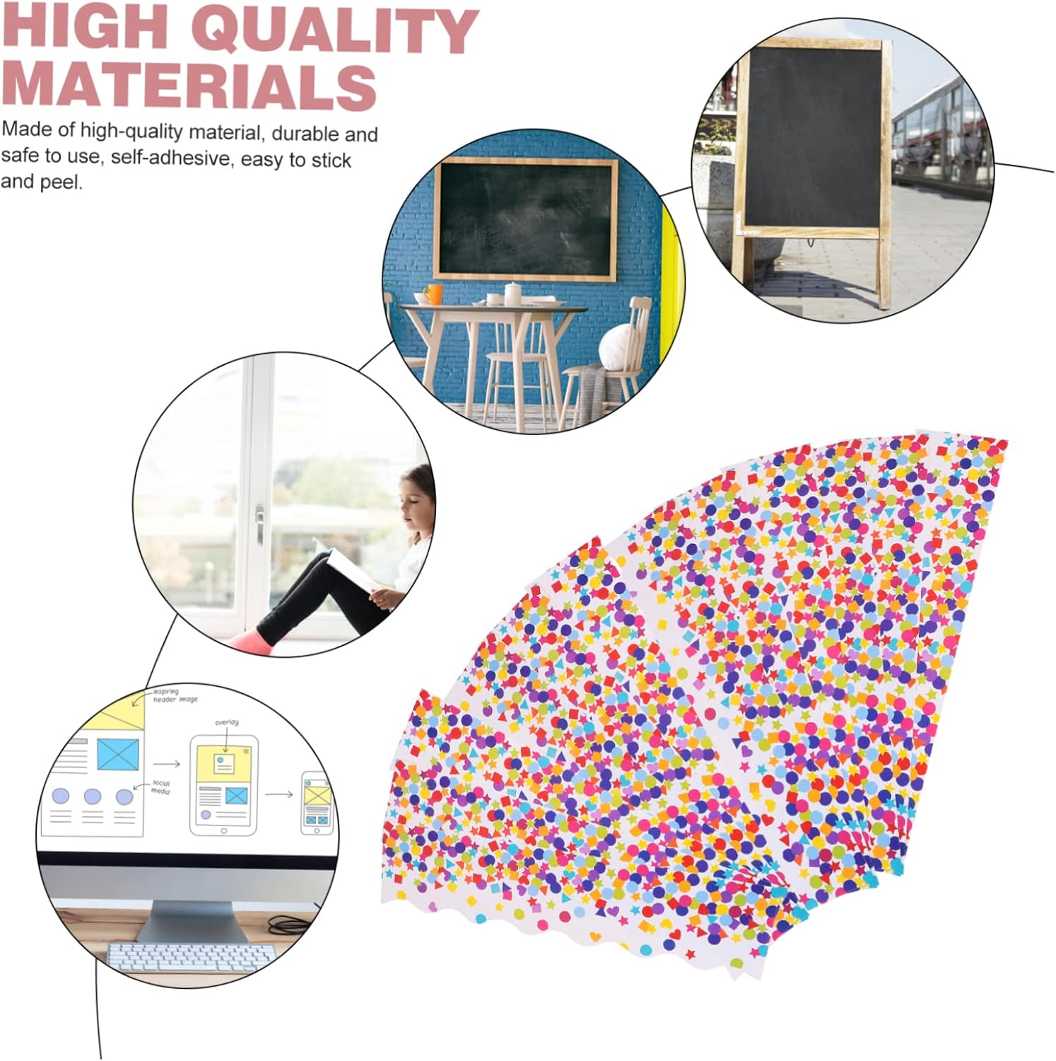 CAXUSD Decorative Stickers Set 70pcs Blackboard Borders for Classroom Home Decorations 5