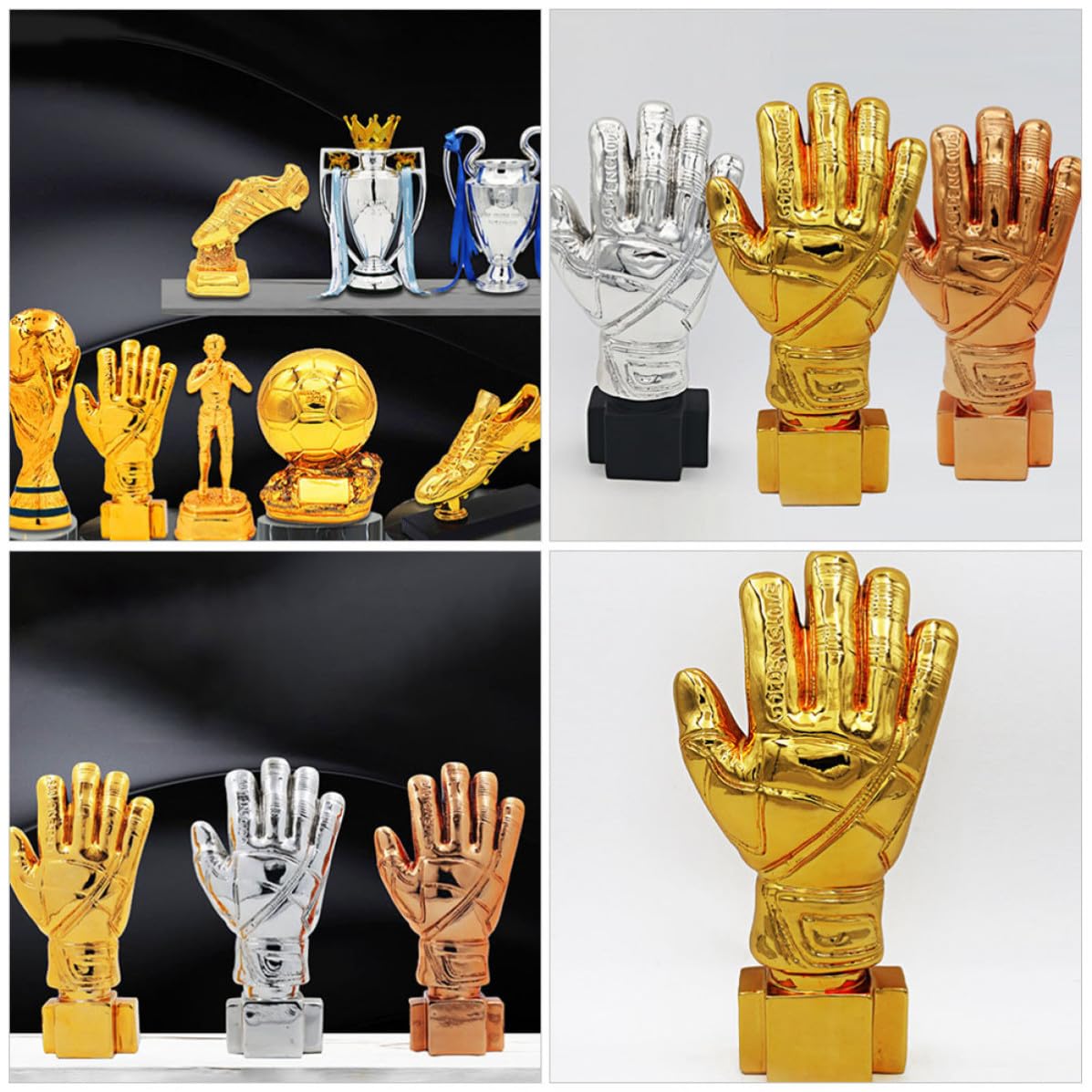 Premio Decorativo Guanto Portiere da Calcio Resistente in ABS Oro