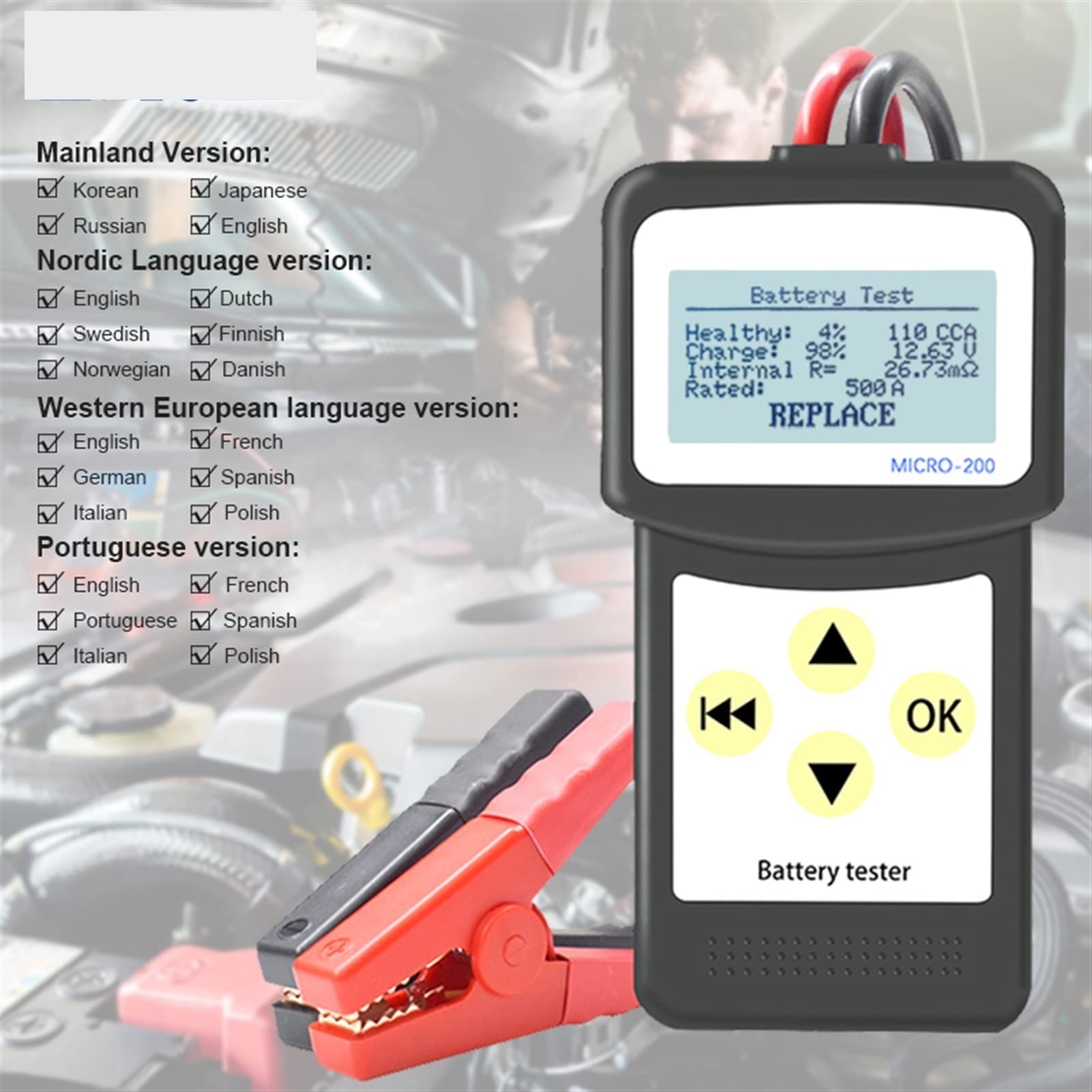 Tester Batteria, Tester del del del veicolo del tester della batteria del microlo del microl del microl del micro 200 dell automobile di Diagnostica di Diagnostica Lancol 200 USB Da stampare