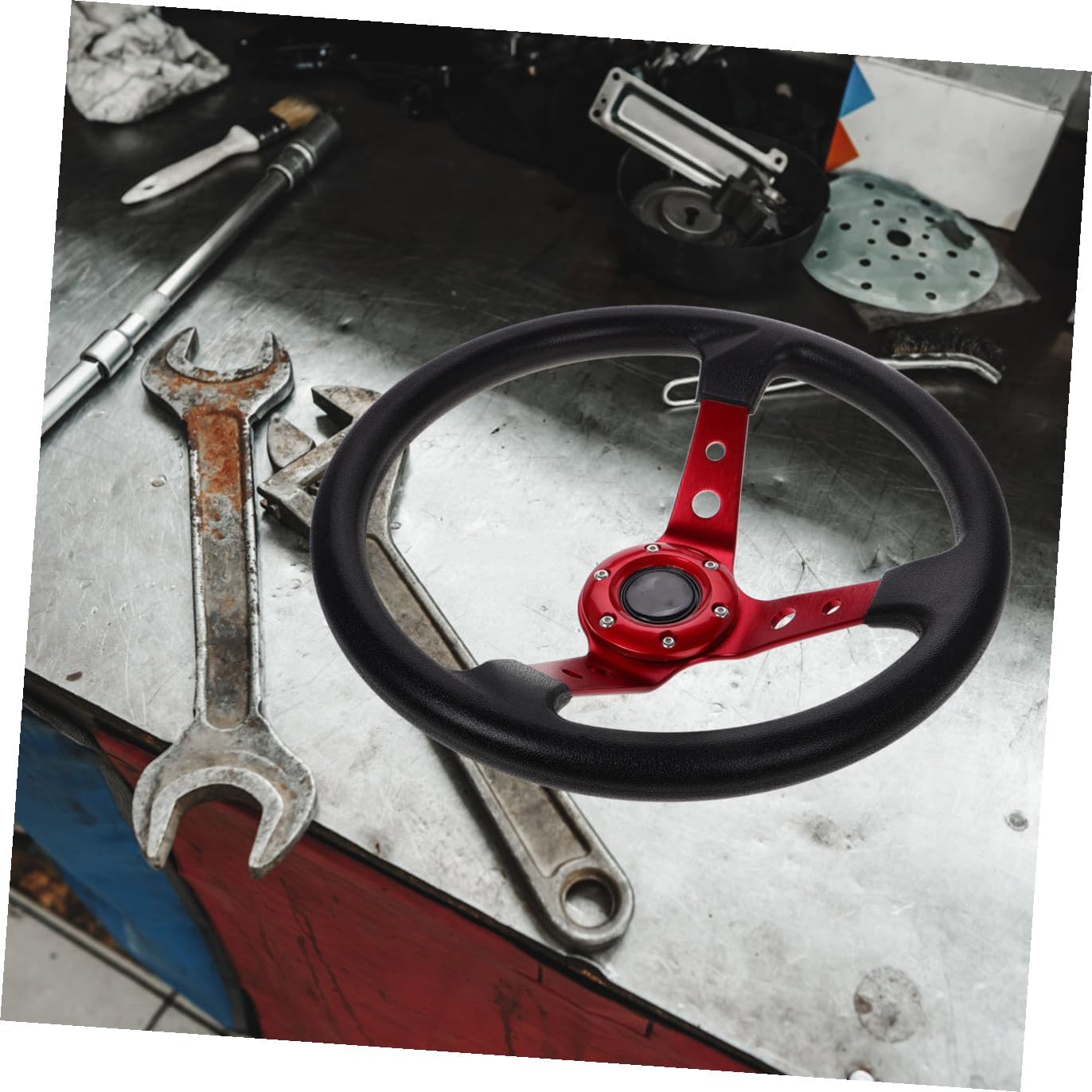 14 Inch 350mm PU Concave Karting Style Steering Wheel
