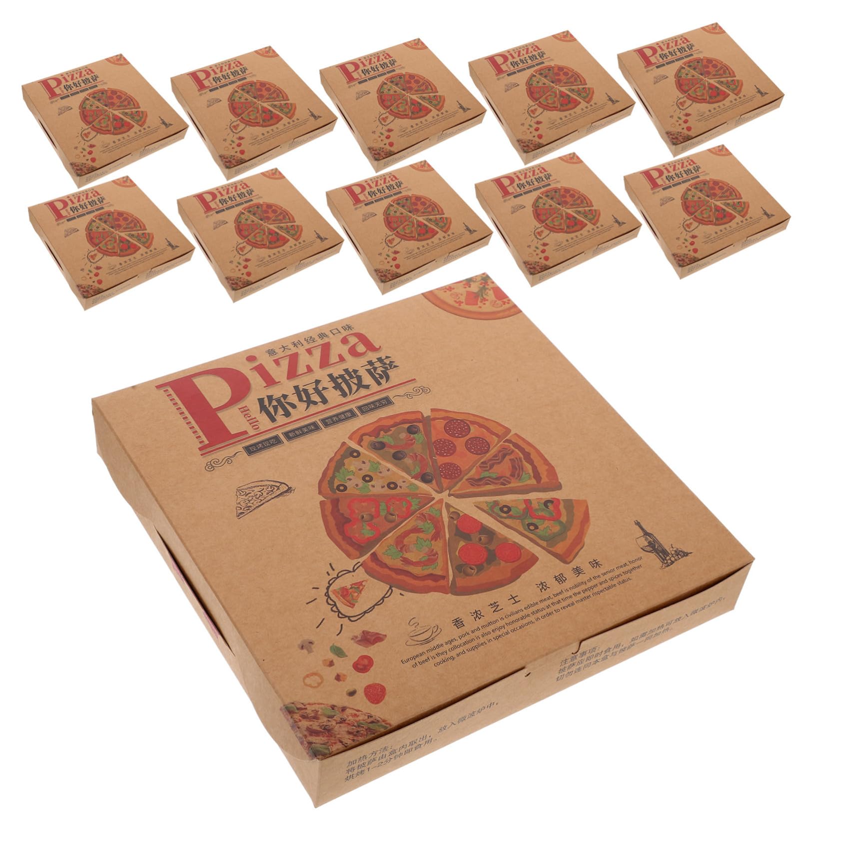20 Cajas de Pizza de Papel para Llevar, Cierre Seguro y Uso Versátil, Ideales para Almacenar Pizza y Repostería en Uso Personal